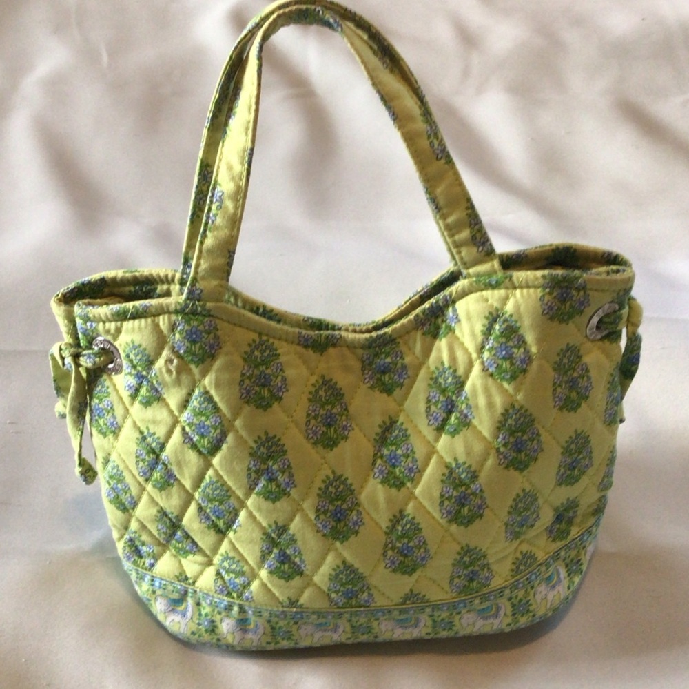 ‼️MOVING‼️ Vera Bradley Small Quilted Hand Bag - Yellow and Green. Retired